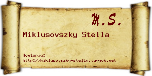 Miklusovszky Stella névjegykártya